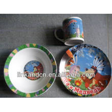 Funny cartoon cerâmica cerâmica 12pcs conjuntos de dinnerware